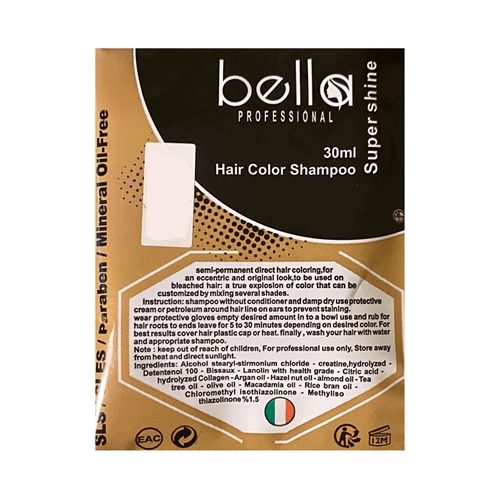 شامپو رنگ مو ساشه ایی BELLA رنگ طلایی شماره 1023 30 میل