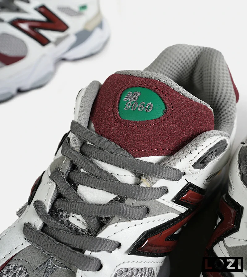 کفش کتانی مردانه و زنانه سفید قرمز طوسی NEW BALANCE 9060 مدل 7315