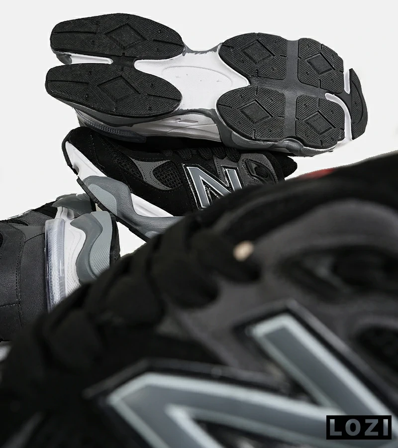 کفش کتانی مردانه و زنانه مشکی طوسی NEW BALANCE 9060 مدل 7259