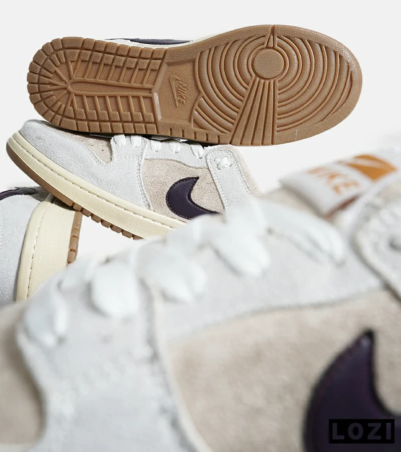 کفش کتانی مردانه و زنانه کرم طوسی بنفش نایک NIKE SB Dunk مدل 7063