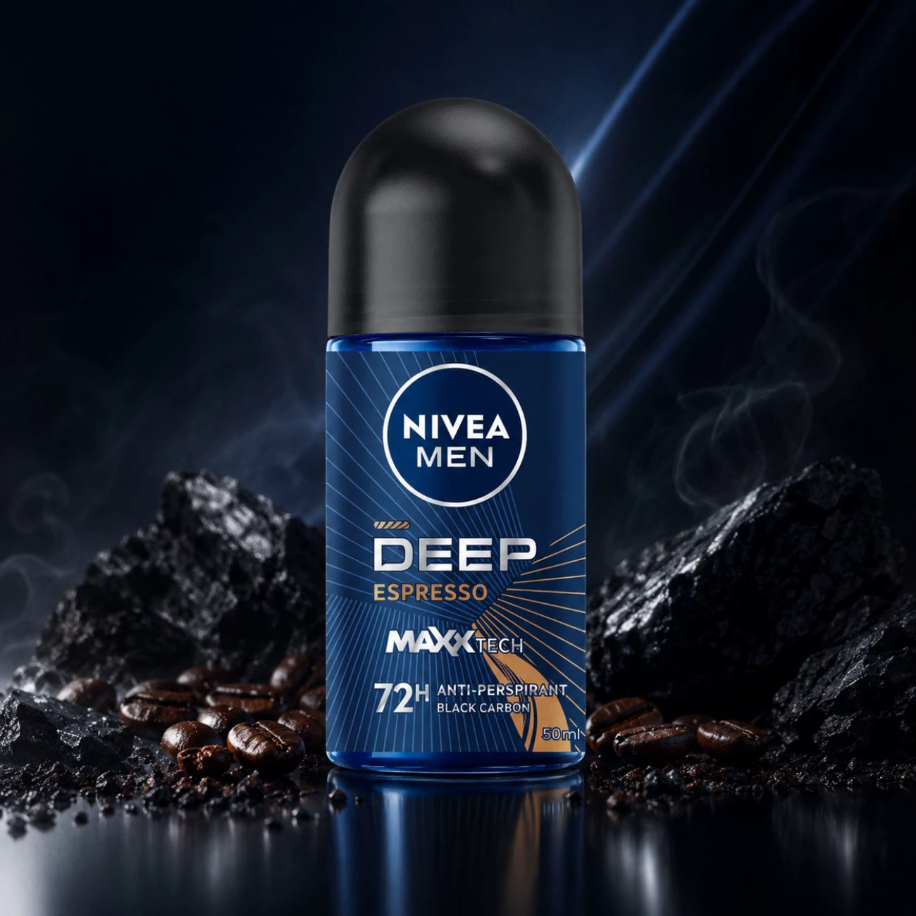 رول ضد تعریق مردانه نیوآ NIVEA مدل Deep Espresso 72H آنتی باکتریال 50ml