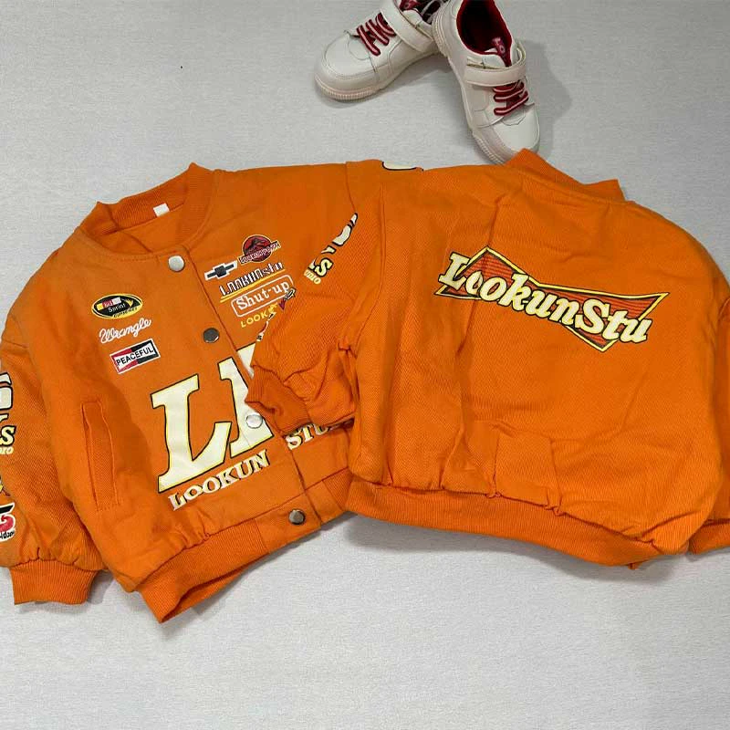 کاپشن خلبانی بچه گانه طرح مسابقات موتورسواری