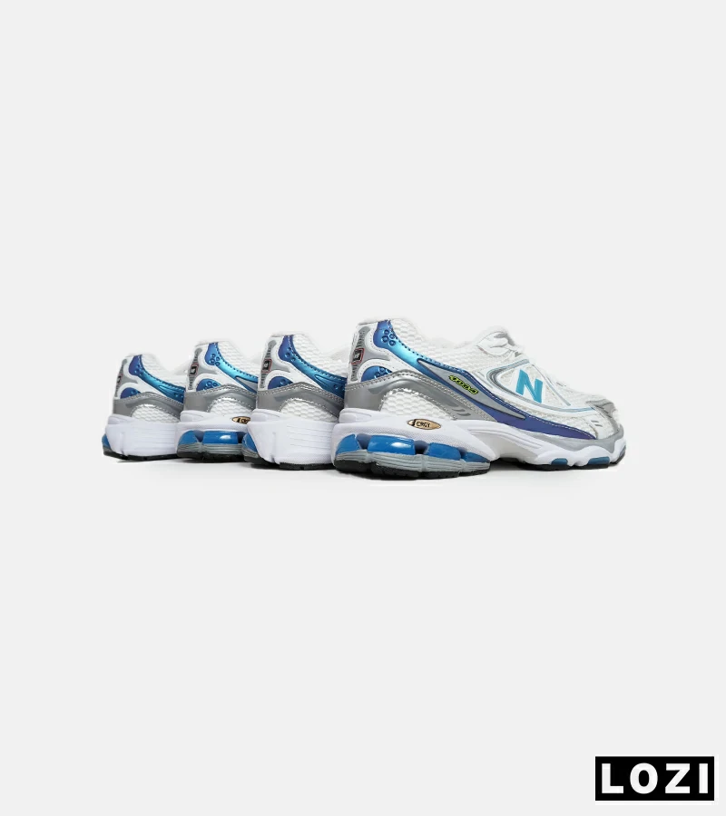 کفش کتانی مردانه و زنانه سفید طوسی آبی NEW BALANCE 1064 مدل 6312