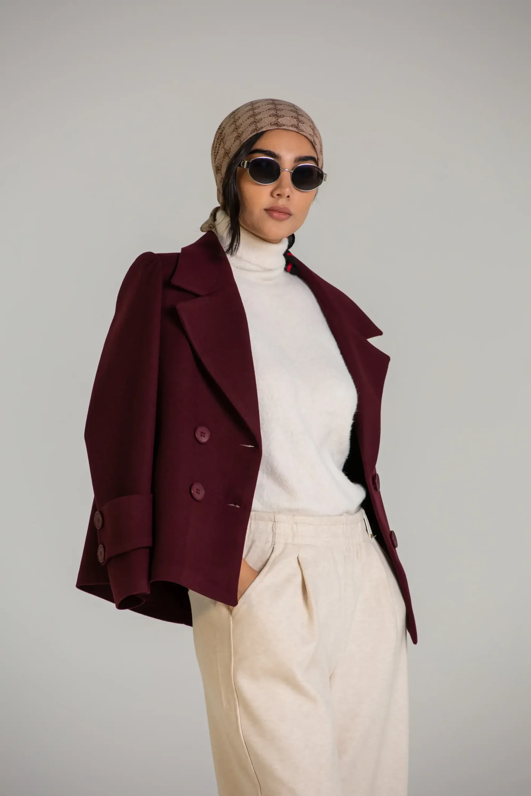 پالتو کت فوتر کراپ 4 دکمه