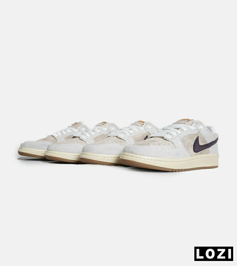 کفش کتانی مردانه و زنانه کرم طوسی بنفش نایک NIKE SB Dunk مدل 7063