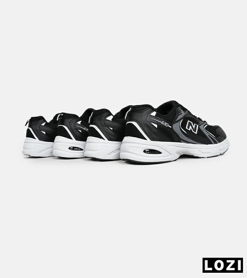 کفش کتانی زنانه و مردانه مشکی طوسی سفید NEW BALANCE 530 مدل 6625