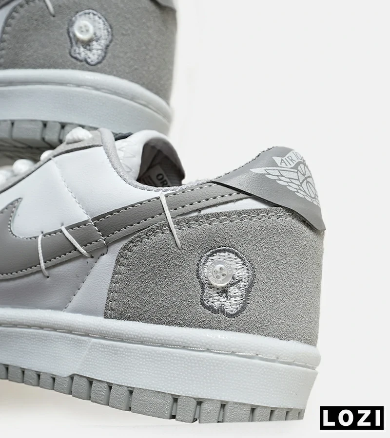 کفش کتانی مردانه و زنانه طوسی سفید نایک NIKE jordan Vodoo مدل 6061