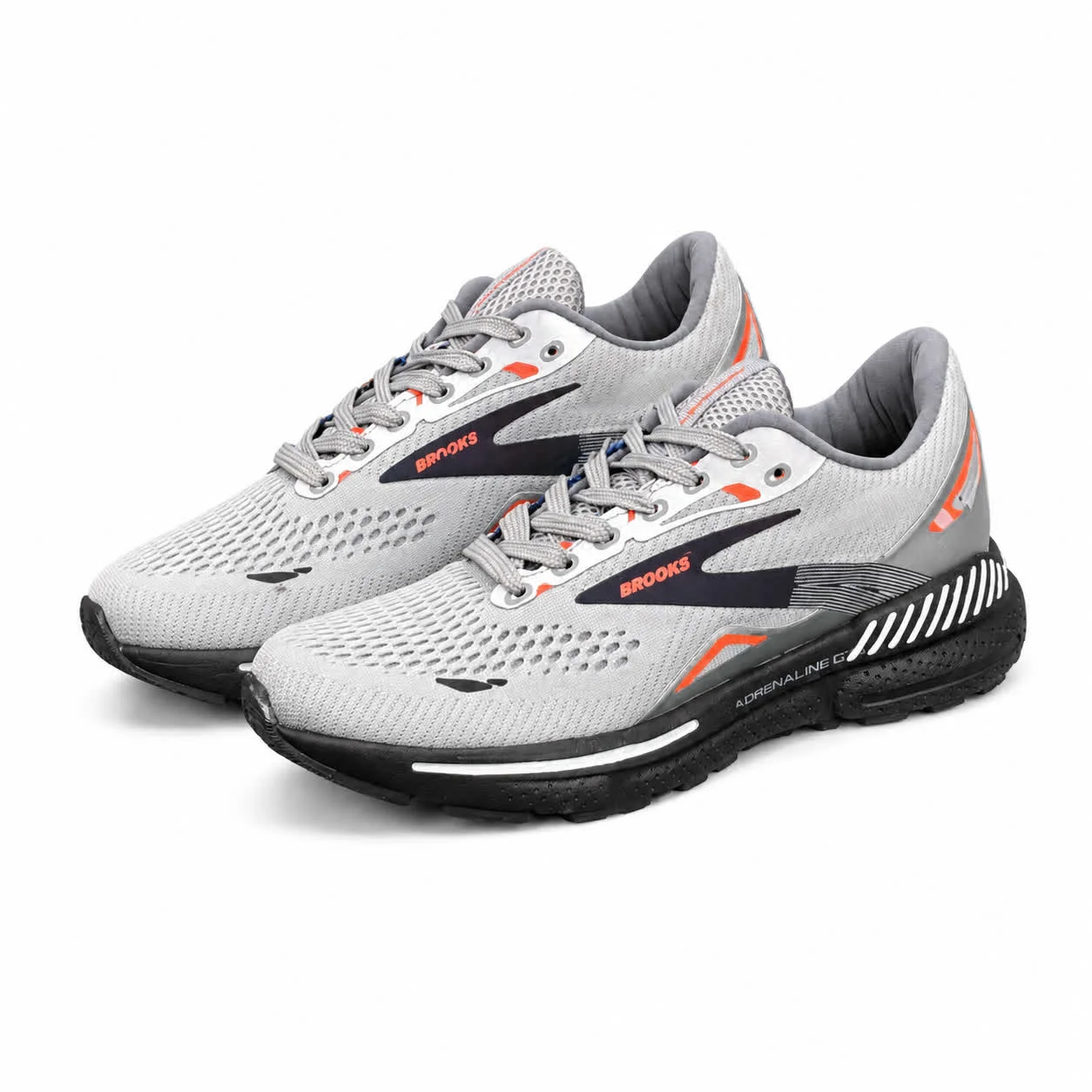 کفش کتانی رانینگ مردانه بروکس طوسی مشکی نارنجی Brooks