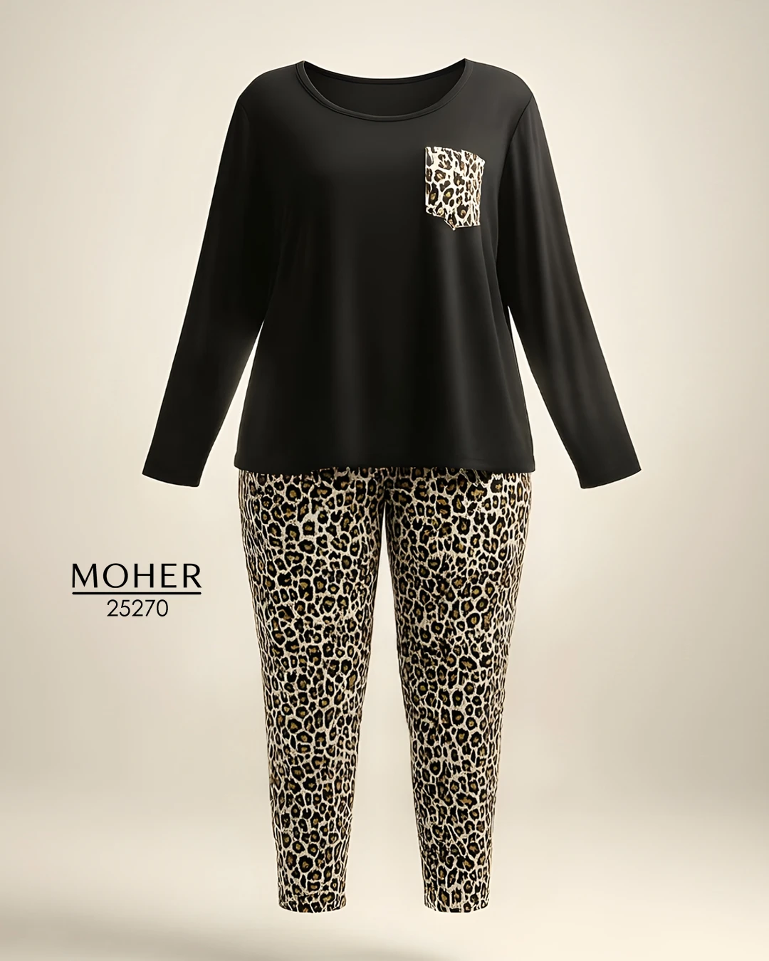 ست راحتی زنانه سایز بزرگ پلنگی