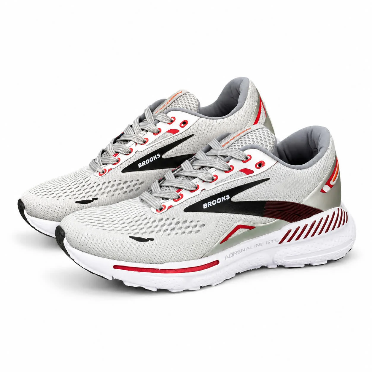 کفش کتانی رانینگ مردانه بروکس طوسی قرمز Brooks