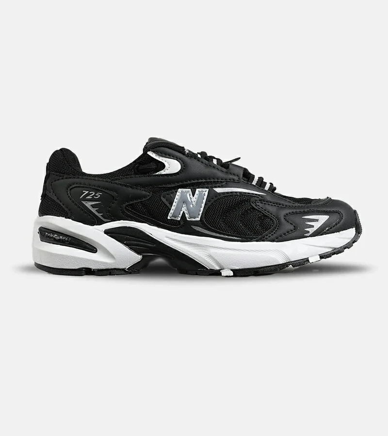 کفش کتانی مردانه و زنانه مشکی سفید NEW BALANCE 725 مدل 7268