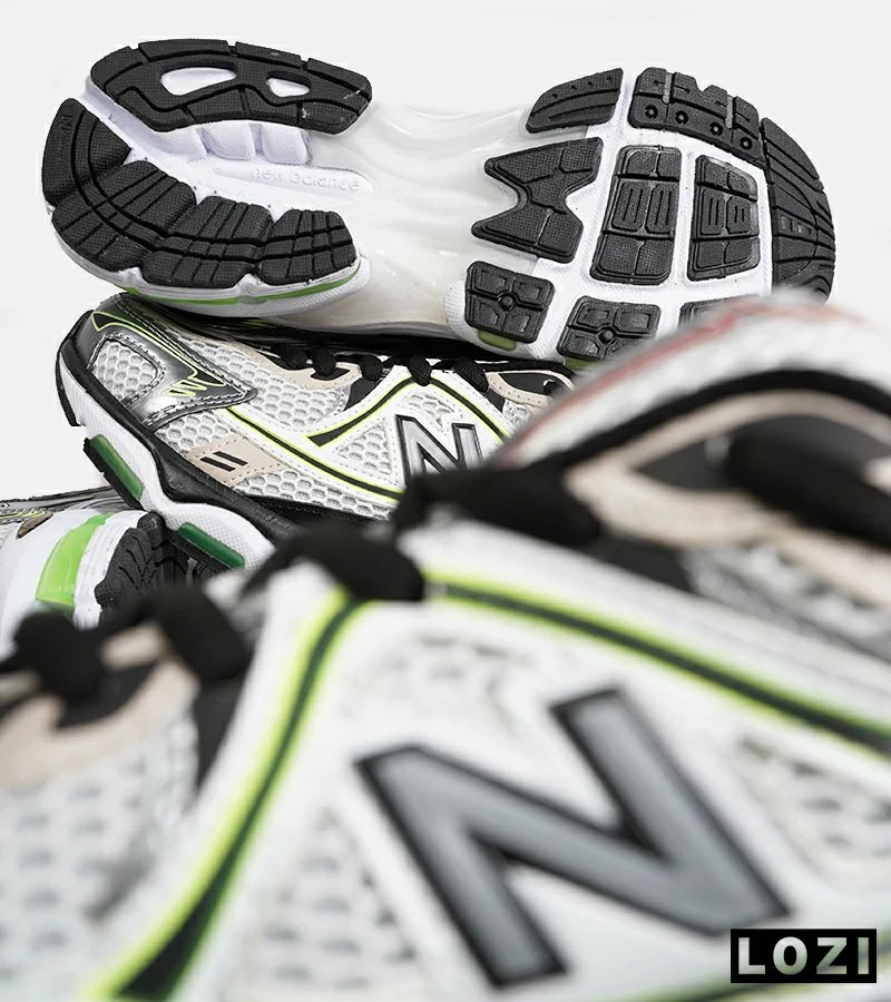 کفش کتانی مردانه و زنانه سفید سبز مشکی NEW BALANCE 1064 مدل 6742