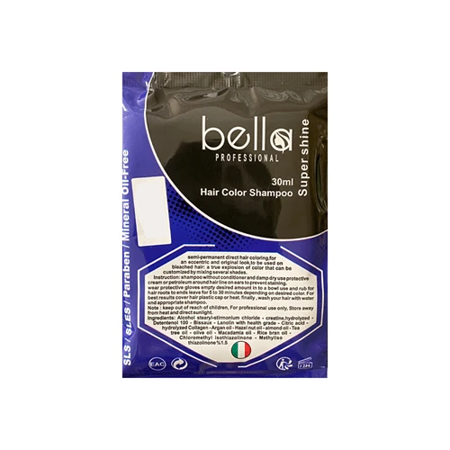 شامپو رنگ مو ساشه ایی BELLA رنگ سرمه ای شماره 1006 30 میل