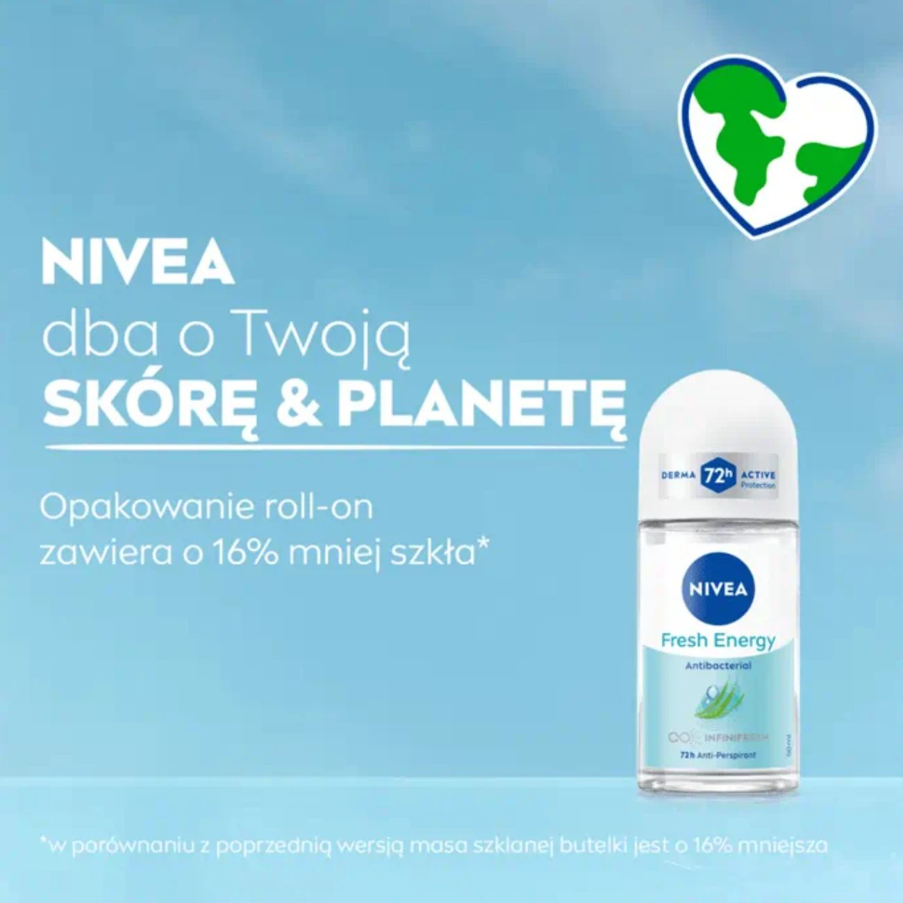 رول ضد تعریق زنانه نیوآ NIVEA مدل Fresh Energy 72H آنتی باکتریال 50ml