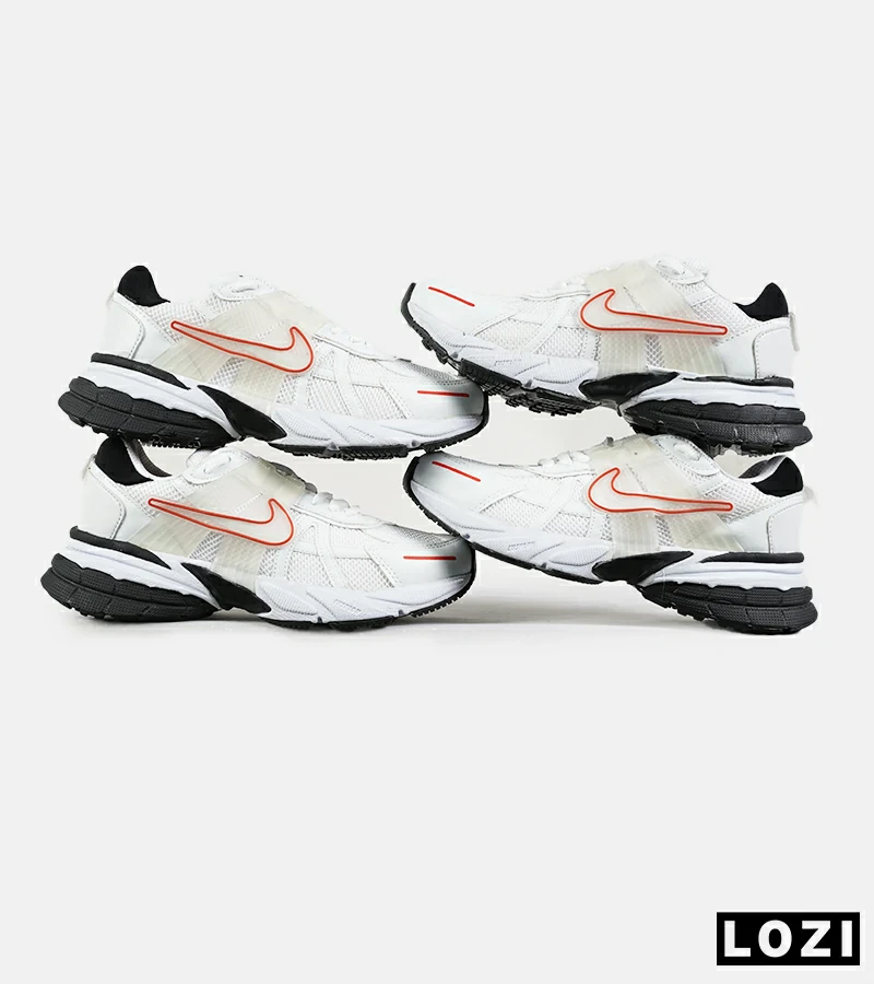 کفش کتانی مردانه و زنانه سفید قرمز مشکی Nike cushlon مدل 7445