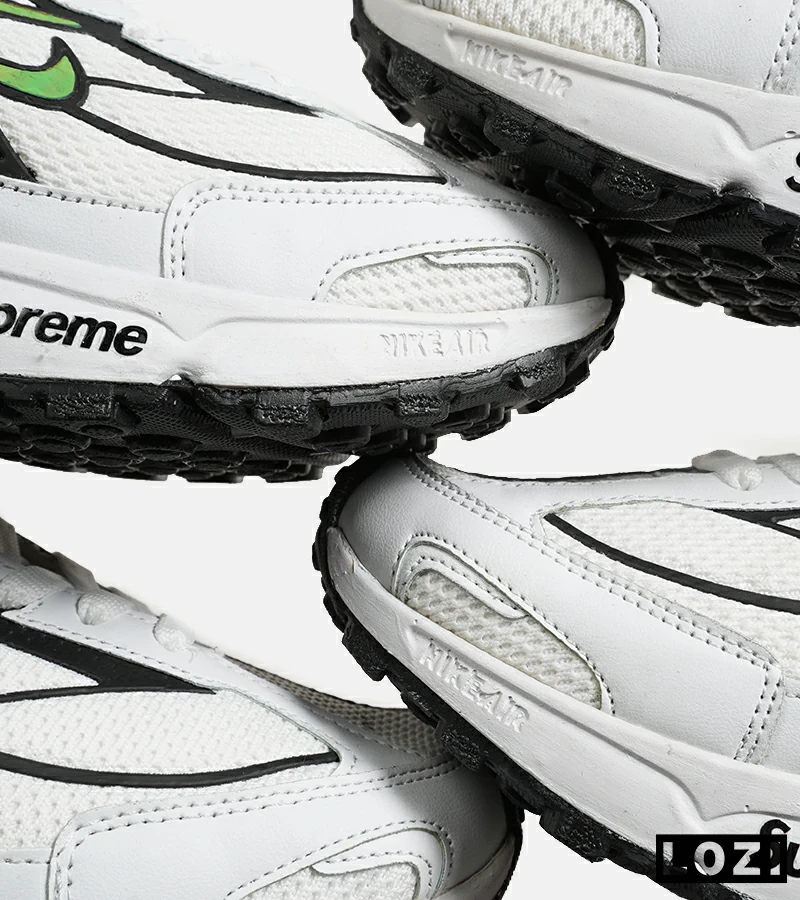 کفش کتانی مردانه سفید سبز نایک NIKE x SUPREME shox ride 2 مدل 7057