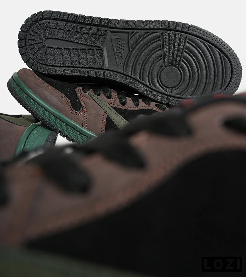 کفش کتانی مردانه قهوه ای مشکی سبز NIKE travis scott مدل 7112