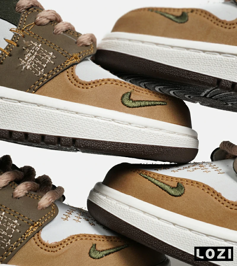 کفش کتانی مردانه و زنانه سفید کرم سبز نایک NIKE jordan Vodoo مدل 6528