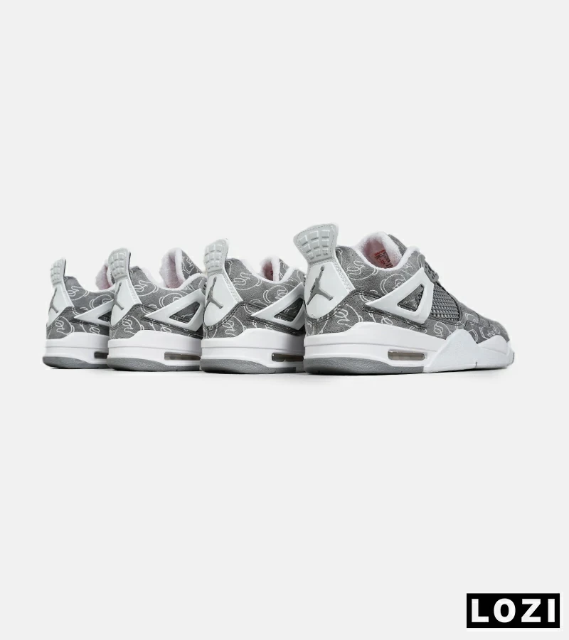کفش کتانی ساق‌دار مردانه و زنانه طوسی Jordan 4 x Kaws مدل 6888