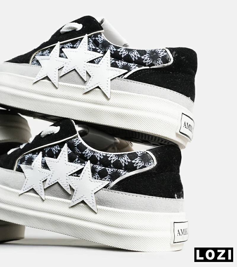 کفش اسنیکرزمشکی طوسی سفید Amiri Stars v2 مدل 7073