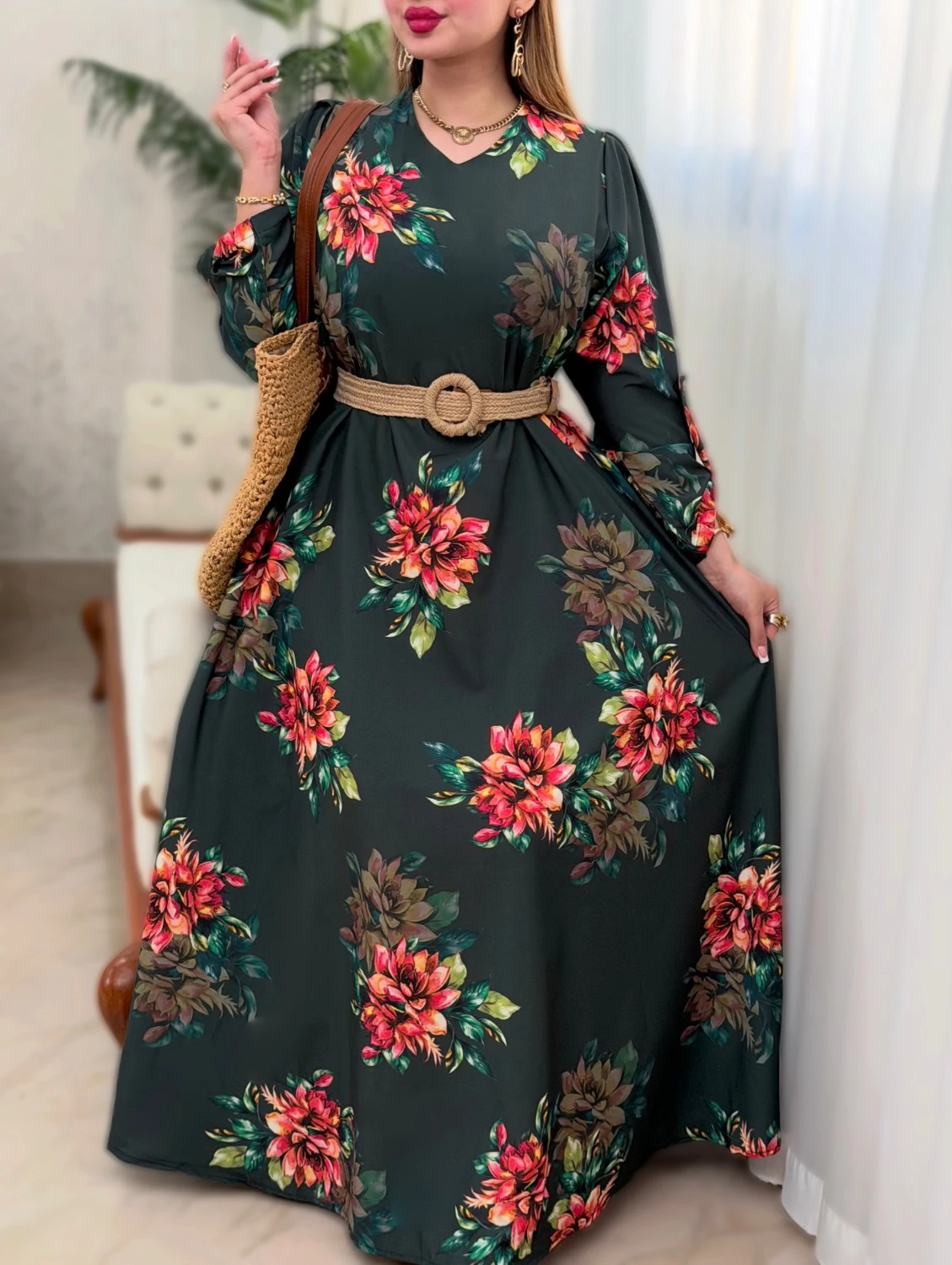 پیراهن نیلوفر 0737 (سبز)