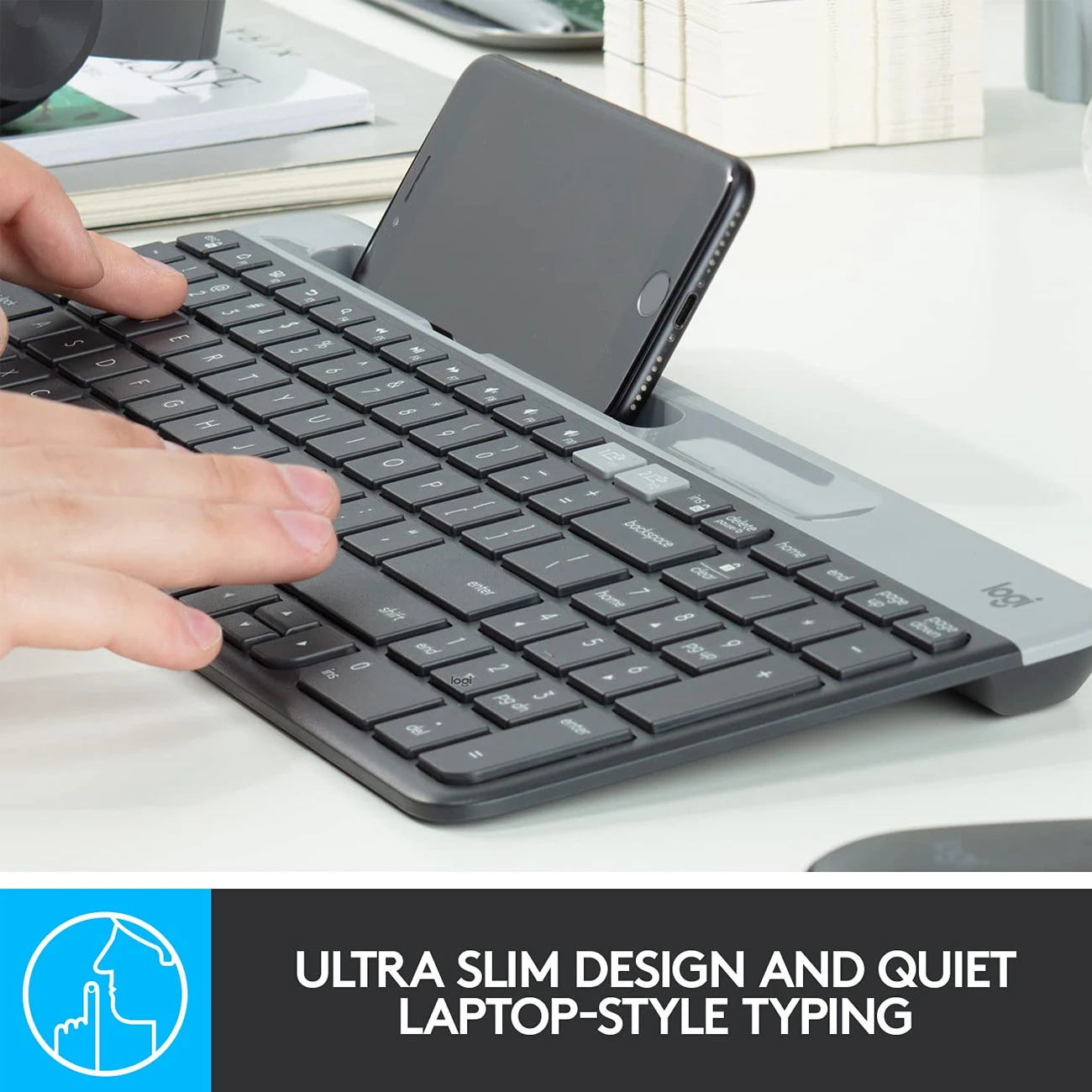 کیبورد بی سیم لاجیتک Logitech مدل K580 با چیدمان Chrome OS