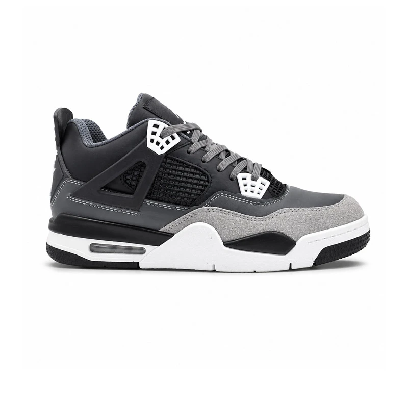 کفش و کتانی مردانه ساق‌دار مدل جردن NIKE AIR JORDAN 4 رنگ طوسی مشکی کد 2825