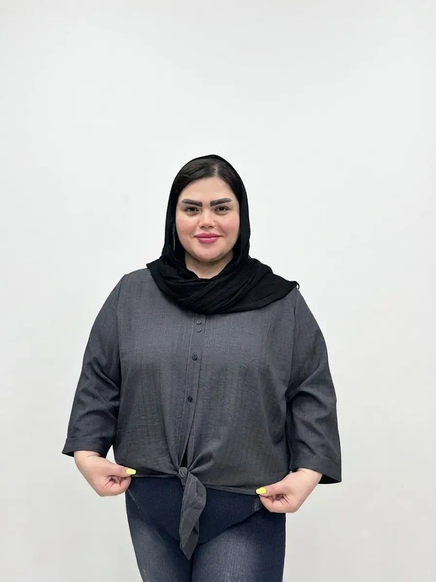شومیز گره‌ای سایز بزرگ زنانه
