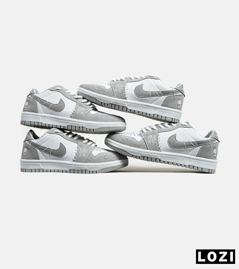 کفش کتانی مردانه و زنانه طوسی سفید نایک NIKE jordan Vodoo مدل 6061