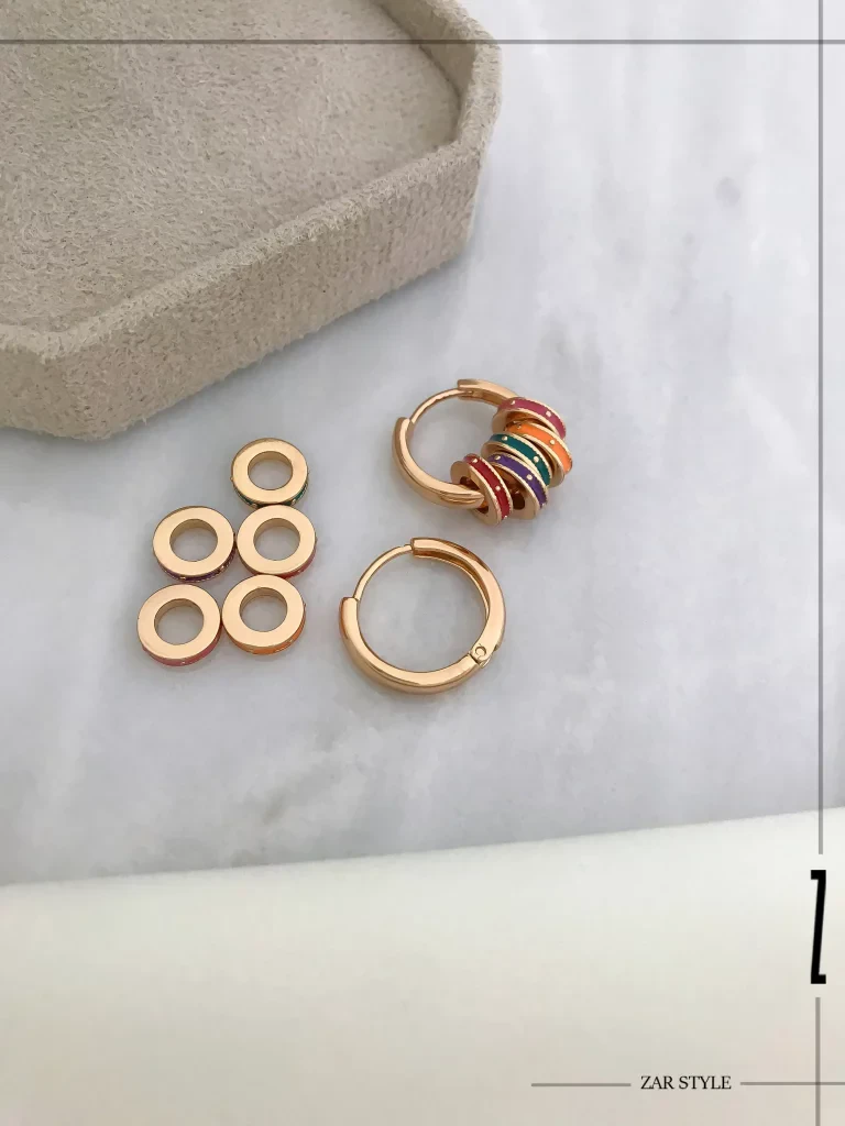 گوشواره مهره‌ای میناکاری
