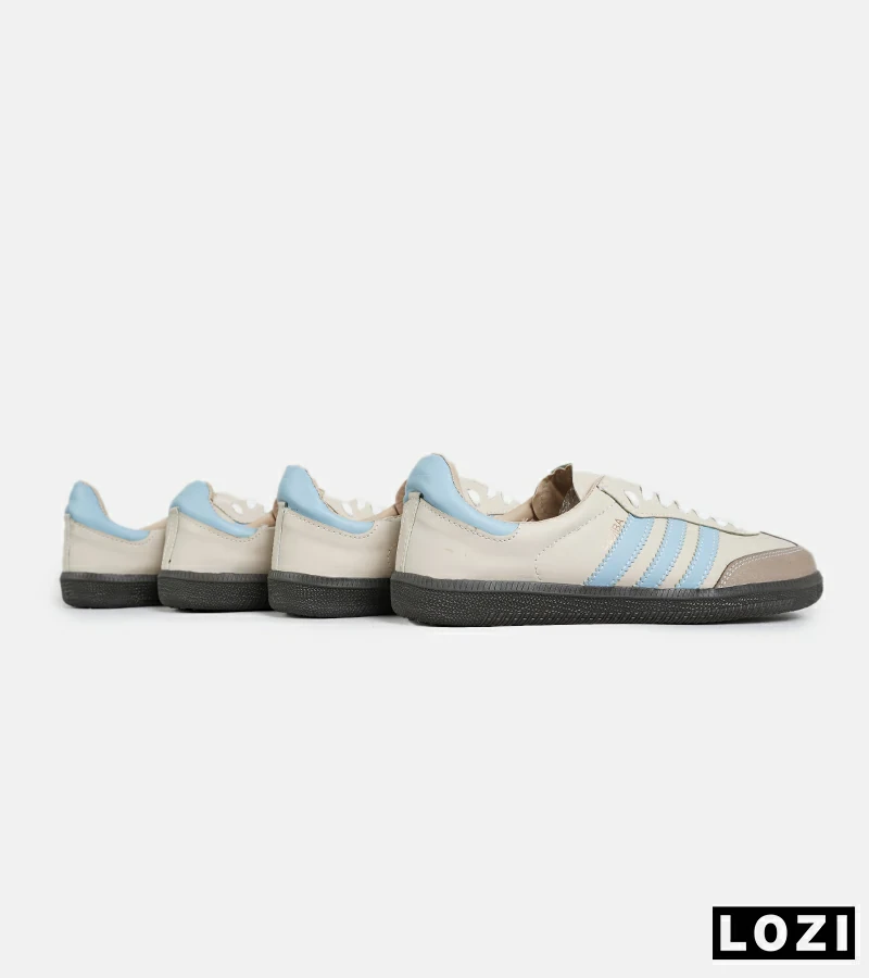 کفش کتانی مردانه و زنانه کرم آبی ADIDAS Samba مدل 7303
