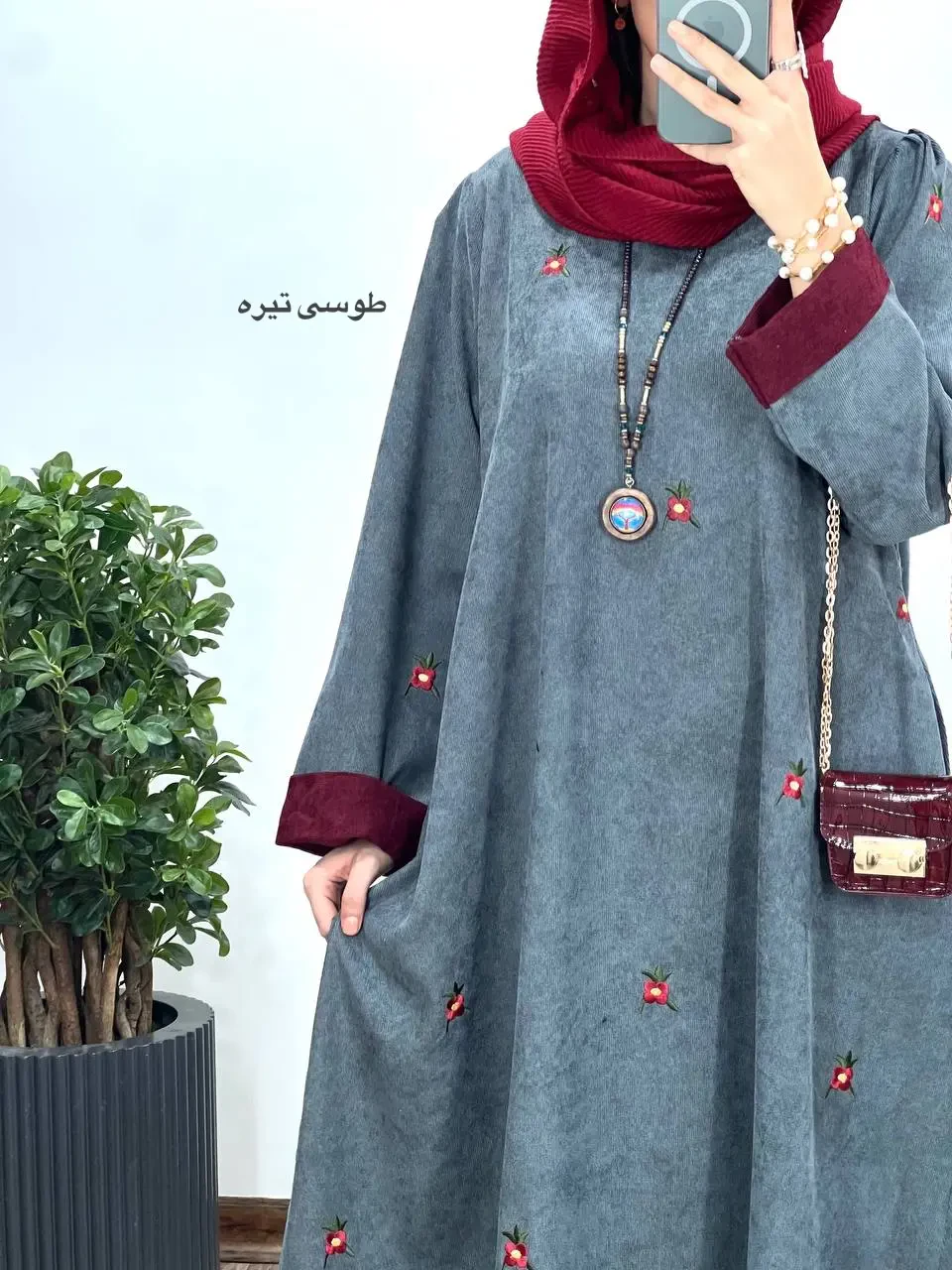 پیراهن مانتویی گلدوزی بهین 1