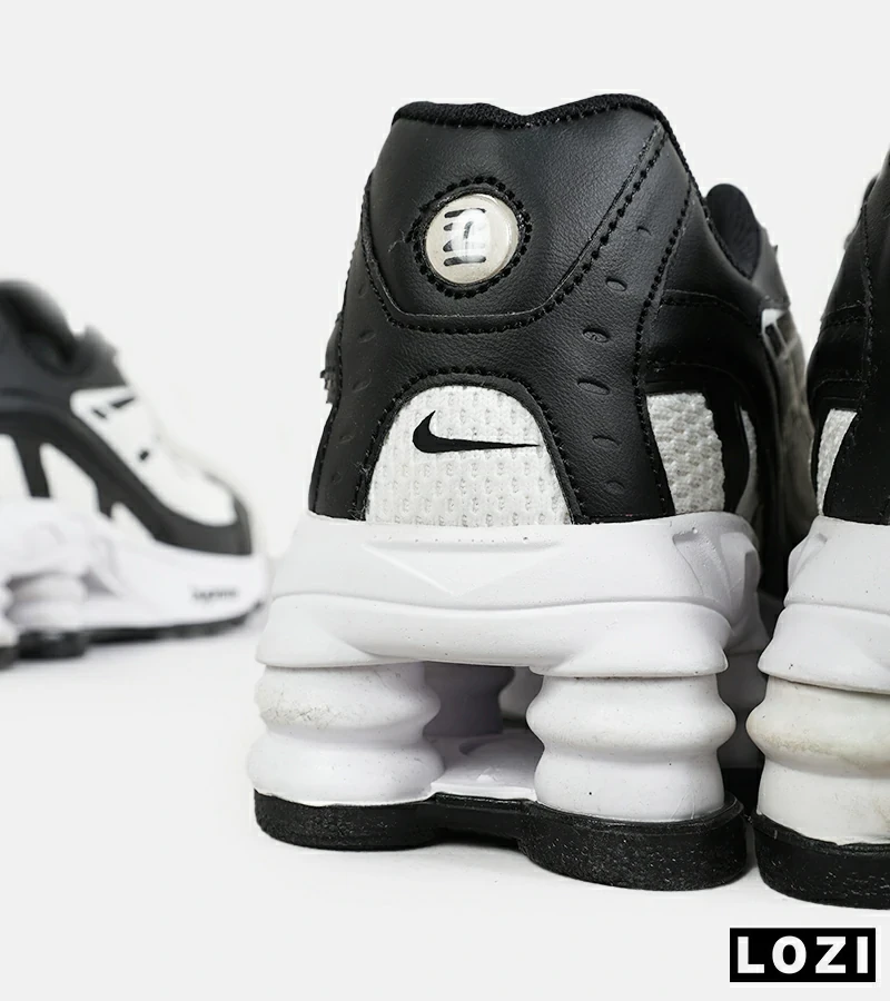 کفش کتانی مردانه سفید مشکی نایک NIKE x SUPREME shox ride 2 مدل 7098
