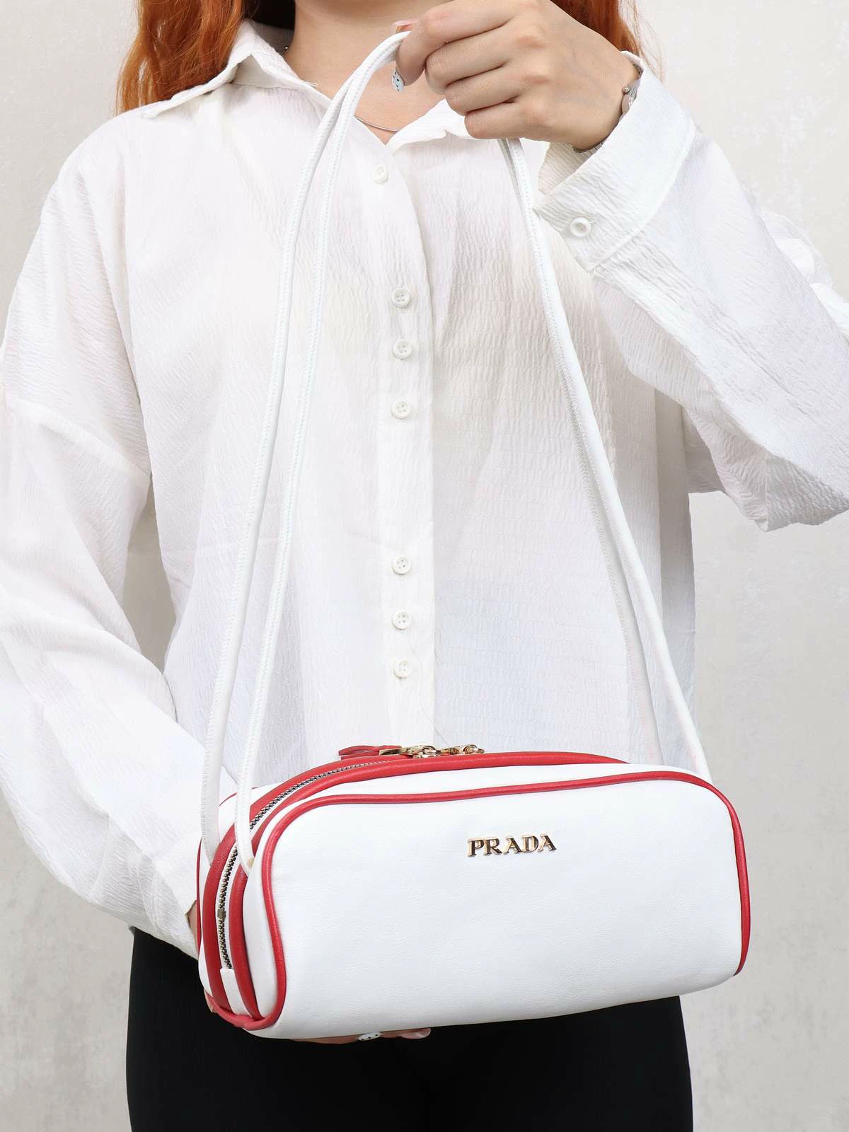 کیف دوشی زنانه مدل پرادا PRADA کد SH1502 (سفید)