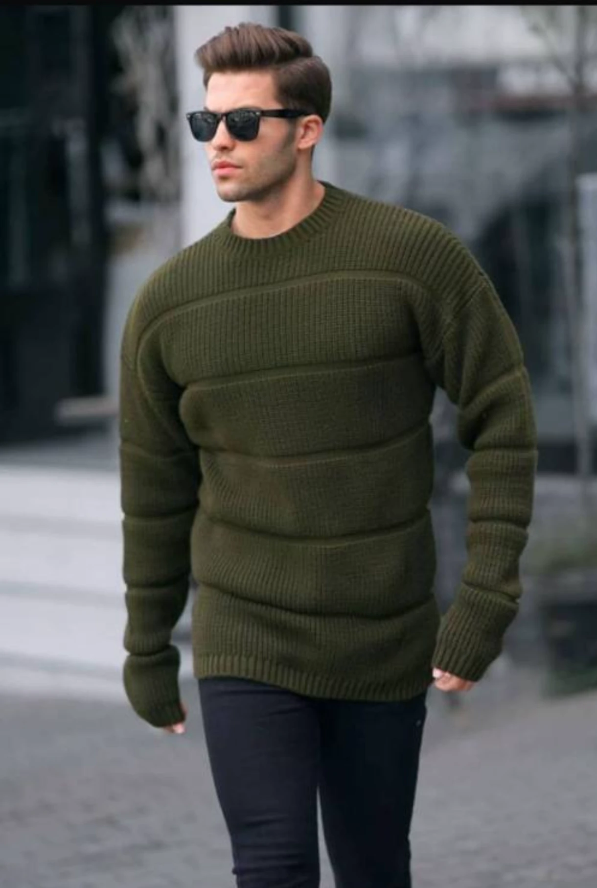 ژاکت بافتنی سبز لش اولد مانی ترند روز 2025 فوق‌العاده خفن و شیک