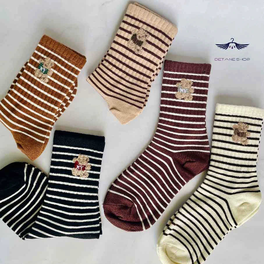 جوراب طرح رینگی گلدوزی تدی برند شایسته