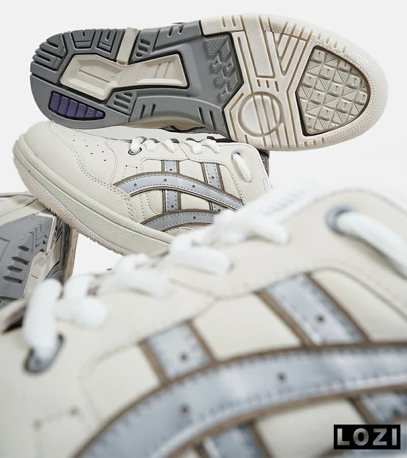کفش کتانی مردانه کرم طوسی ASICS TIGER RUNNER II مدل 6694