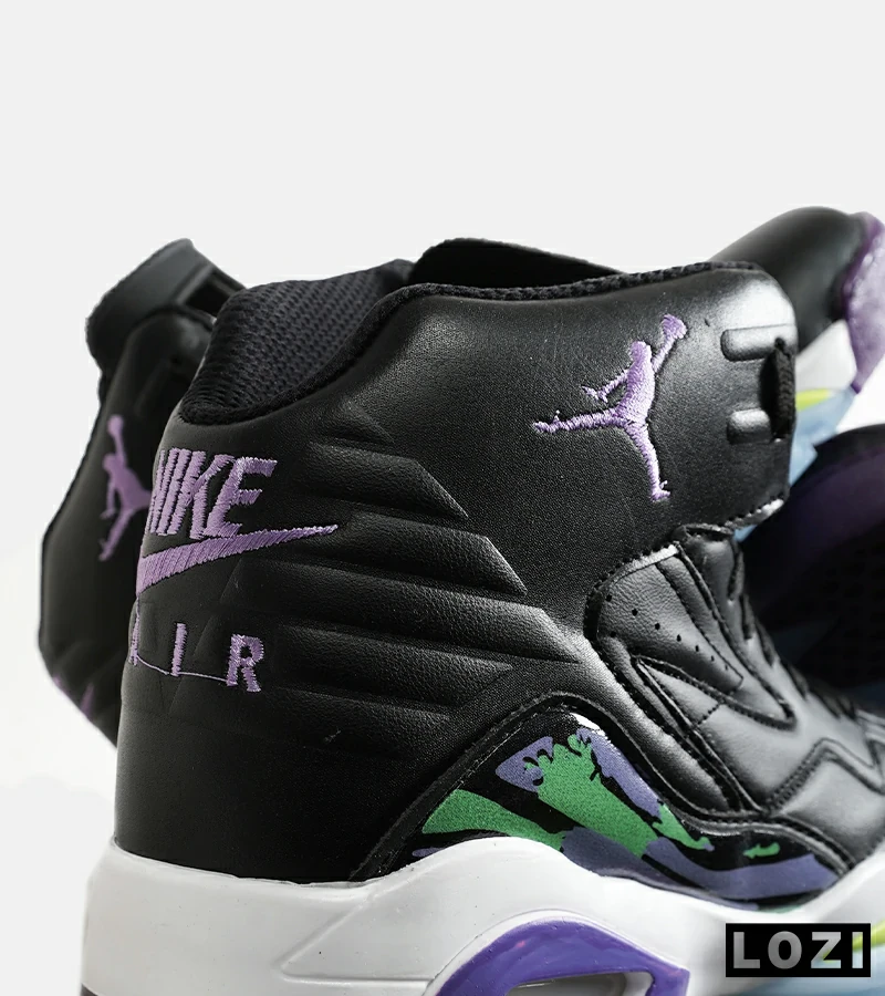 کفش کتانی ساق‌دار مردانه مشکی بنفش سبز Nike air jordan 6 مدل 6929