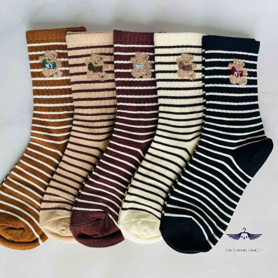 جوراب طرح رینگی گلدوزی تدی برند شایسته