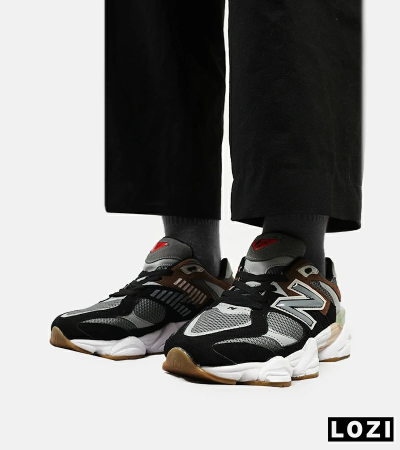 کفش کتانی مردانه و زنانه مشکی طوسی قهوه ای NEW BALANCE 9060 مدل 4973