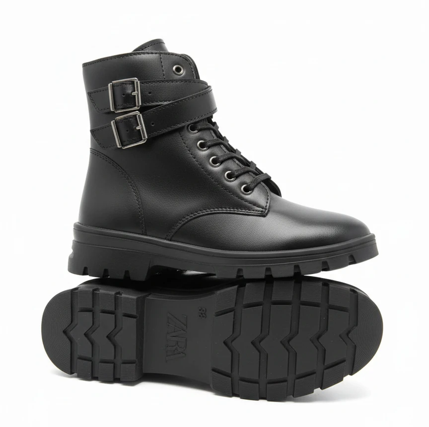 بوت مدل دو سگک مشکی کد 294946