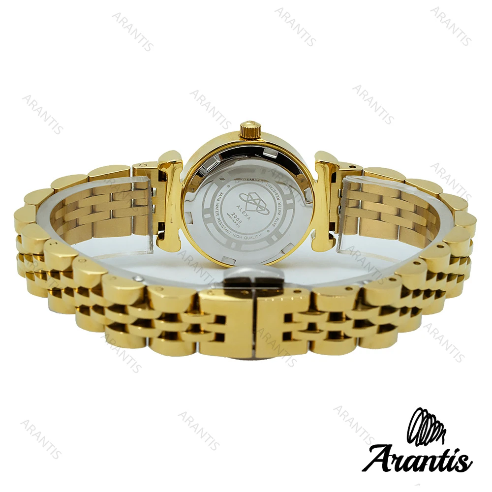 ساعت الکسا 2000z زنانه تمام طلایی دورنگین w-10106