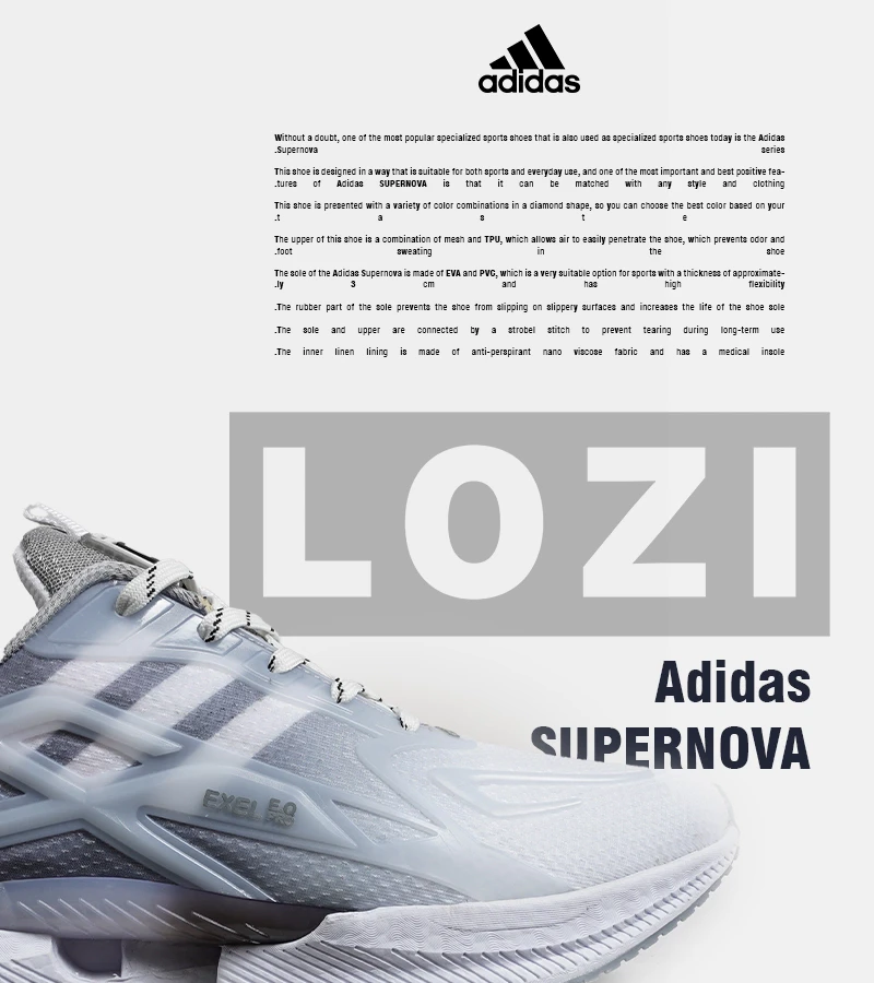 کفش کتانی مردانه و زنانه سفید فیلی Adidas SUPERNOVA 3 مدل 6437