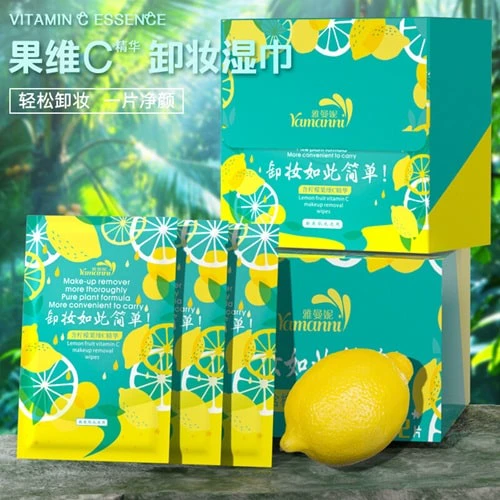 دستمال مرطوب پاک کننده آرایش ساشه ای لیمویی 32 عددی