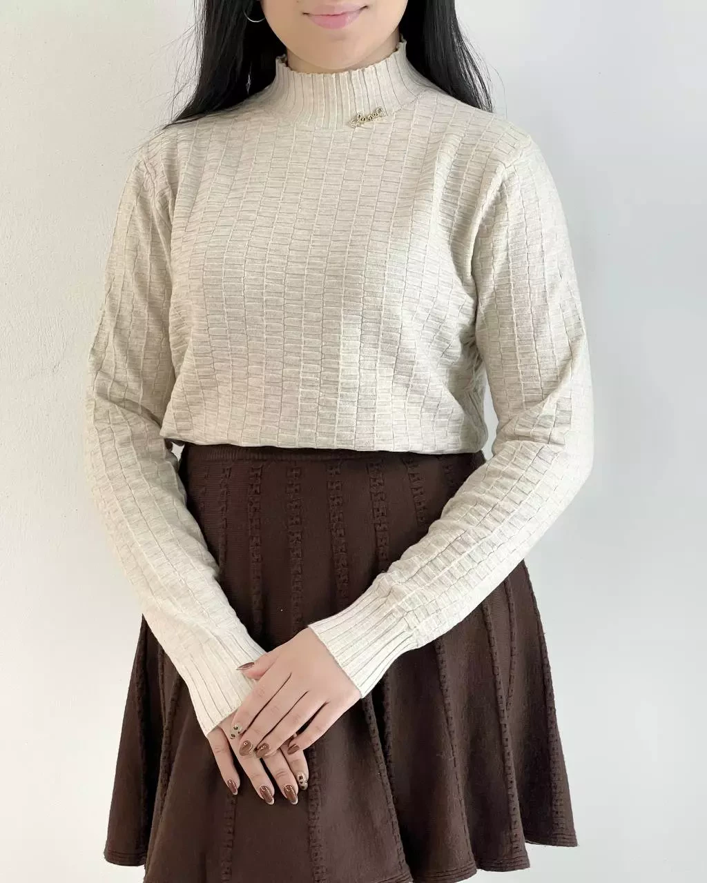 پلیور بافت گپ یقه ایستاده کد 5381