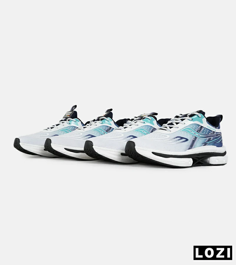 کفش کتانی سفید آبی Saucony Axon 3 مدل 7400