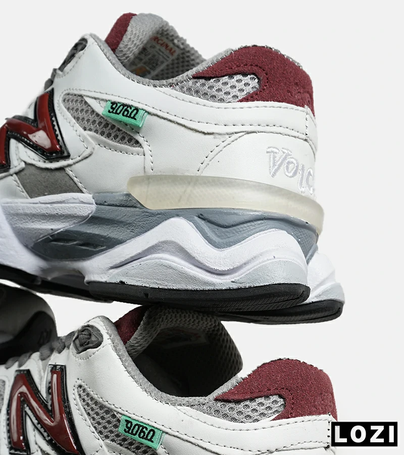 کفش کتانی مردانه و زنانه سفید قرمز طوسی NEW BALANCE 9060 مدل 7315
