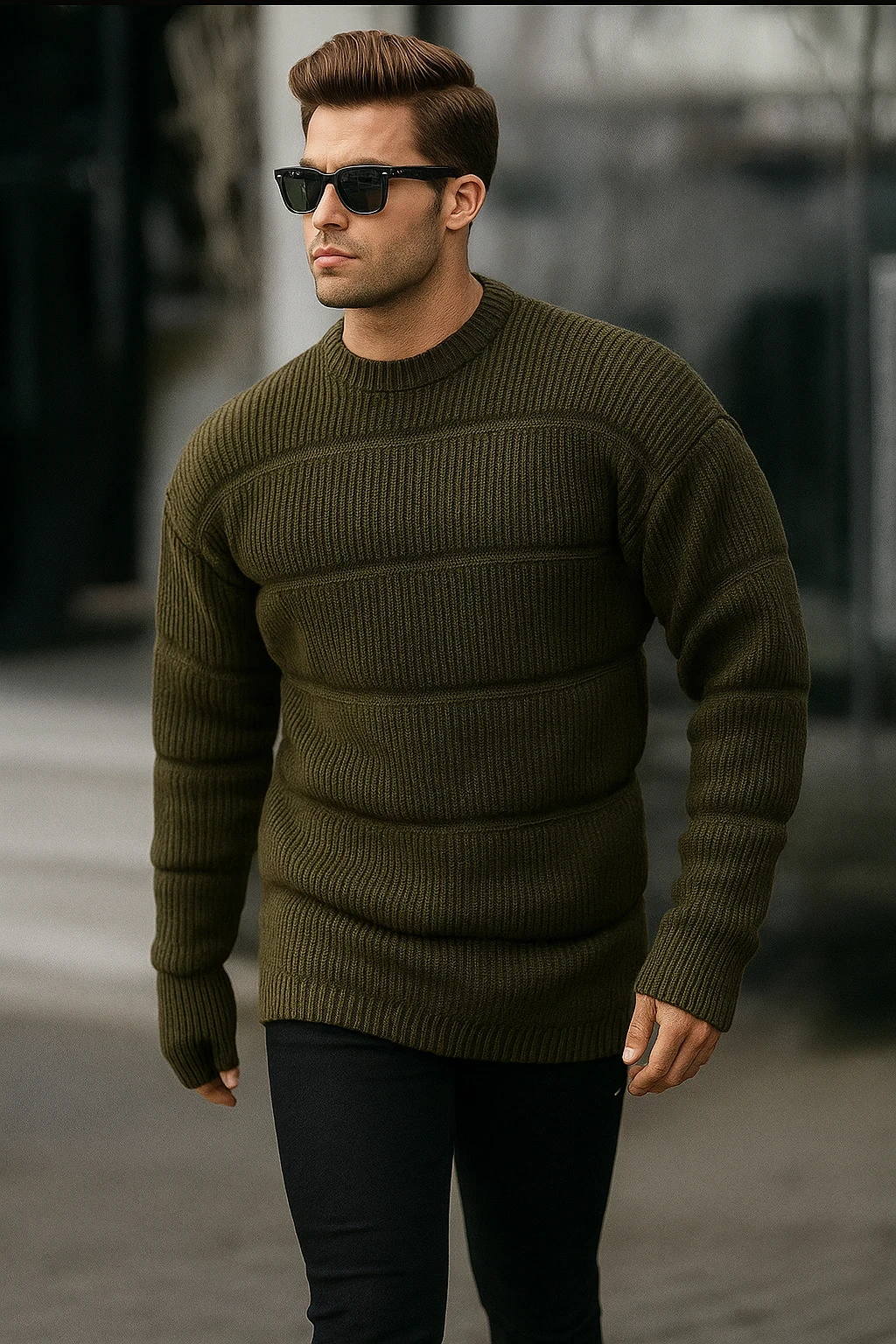 ژاکت بافتنی سبز لش اولد مانی ترند روز 2025 فوقالعاده خفن و شیک