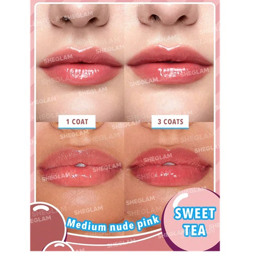 لیپ گلاس هلو کیتی شیگلم رنگ sweet rea