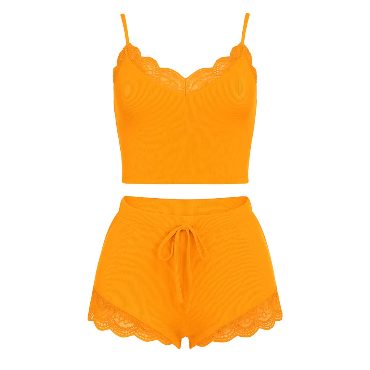 تاپ شورتک نخی کبریتی 2026 رنگ نارنجی برند آنیتا